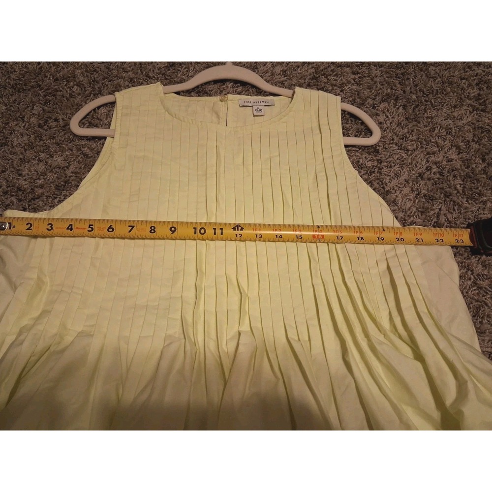 Women's XL 16-18 Top Yellow Pintuck Pleated Peplum Colorful Cotton Blend Blouse - Picture 13 of 13